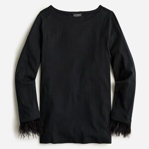 J.Crew Feather-trim long-sleeve shirt